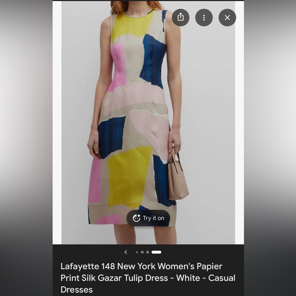 Lafayette 148 New York Sleeveless Tulip Papier Sz 12 floral A line designer new